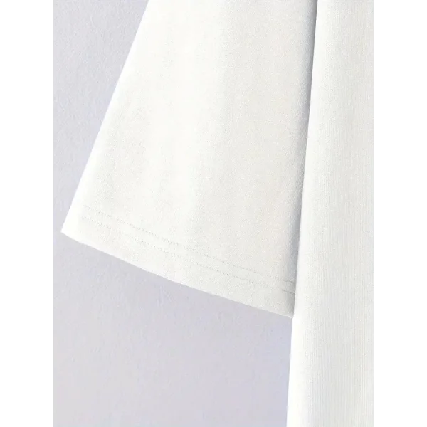 No Risk No Story Baskılı Oversize Bisiklet Yaka T-shirt - Beyaz