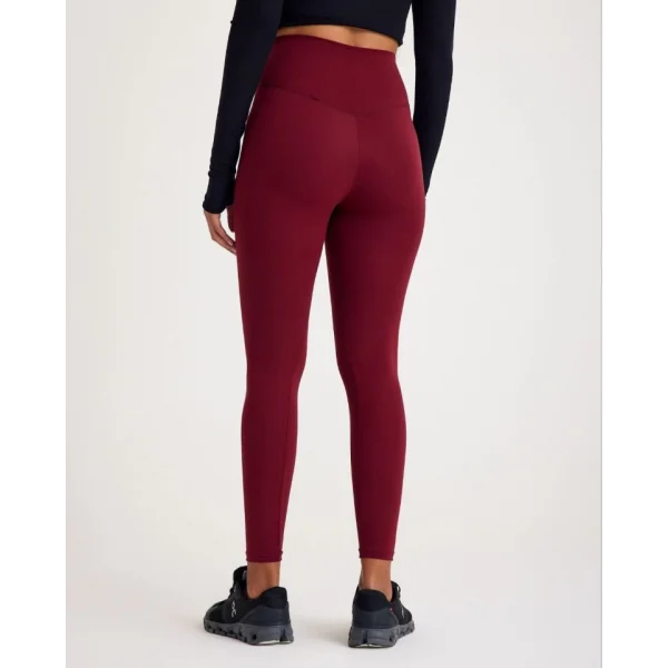 Nonofit Yüksek Bel Düz porcu Tayt  Bordo