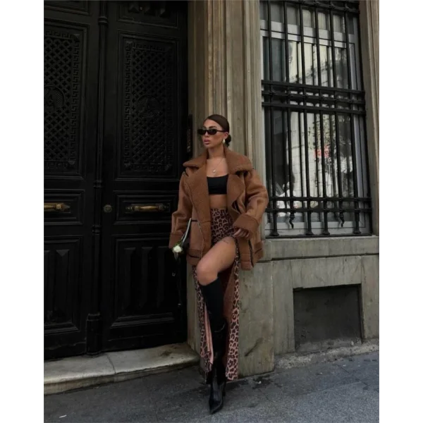 NUBUK MONT KÜRK YAKA - Taba