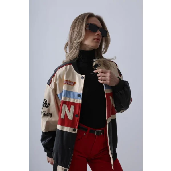 Nyc Biker Ceket  iyahKırmızıBejavi