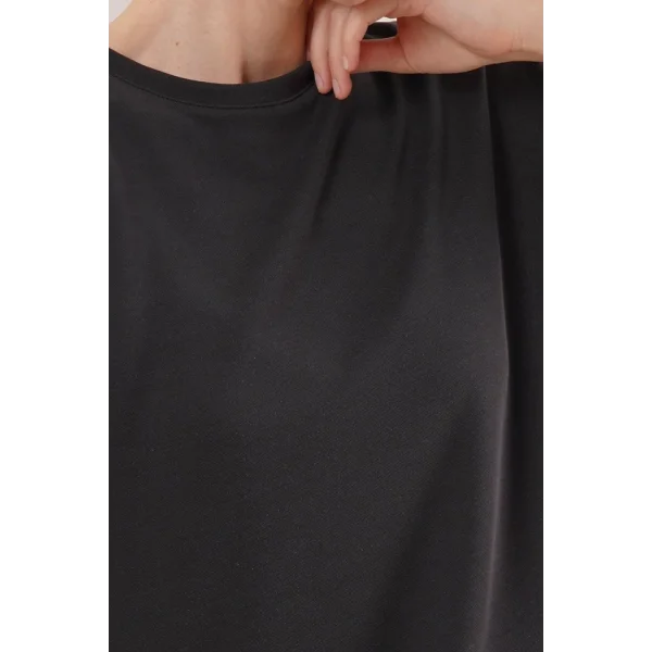 odal Kısa Kollu Üst Ve Geniş Paça Eşofman İkili iyah Takım