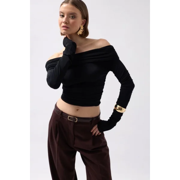 Omuz Dekolte traplez Bluz