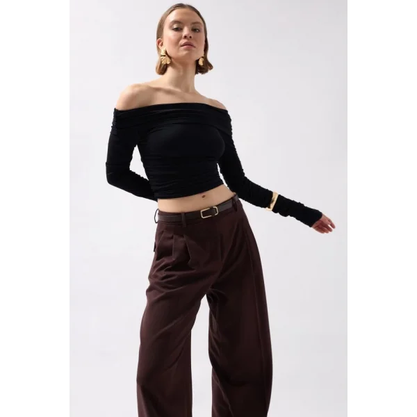 Omuz Dekolte traplez Bluz