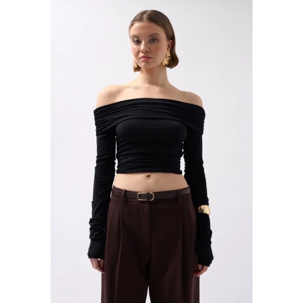 Omuz Dekolte traplez Bluz