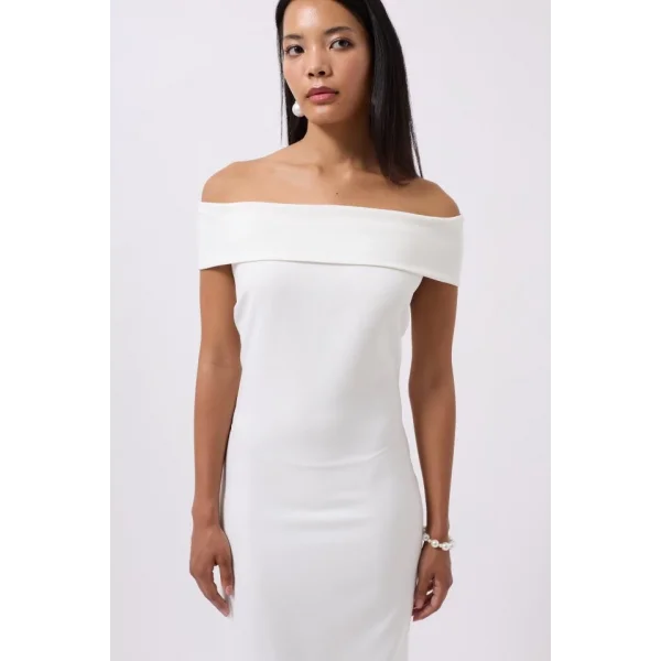 Omuz Katlama Detay Maxi Elbise