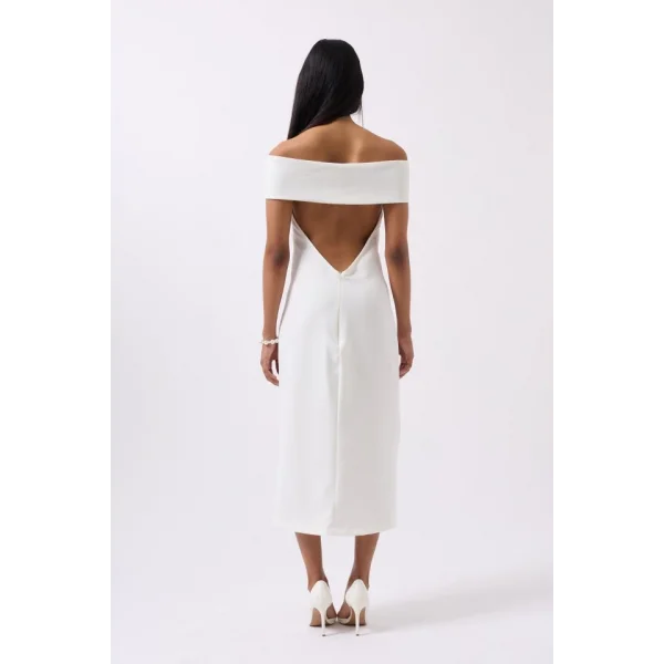 Omuz Katlama Detay Maxi Elbise