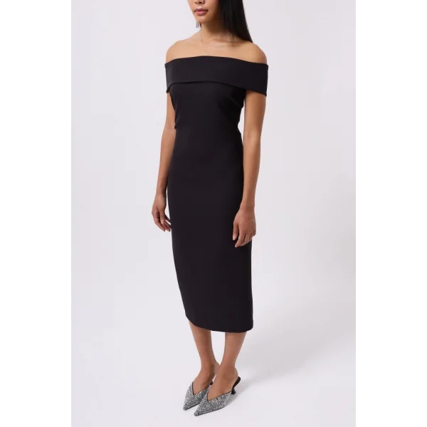 Omuz Katlama Detay Maxi Elbise