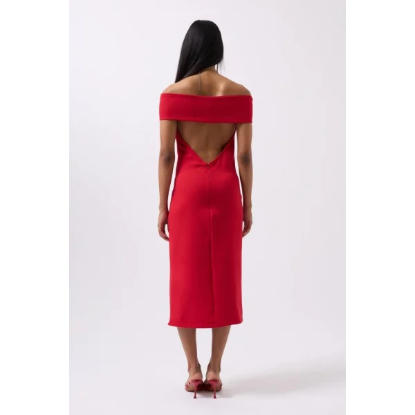 Omuz Katlama Detay Maxi Elbise