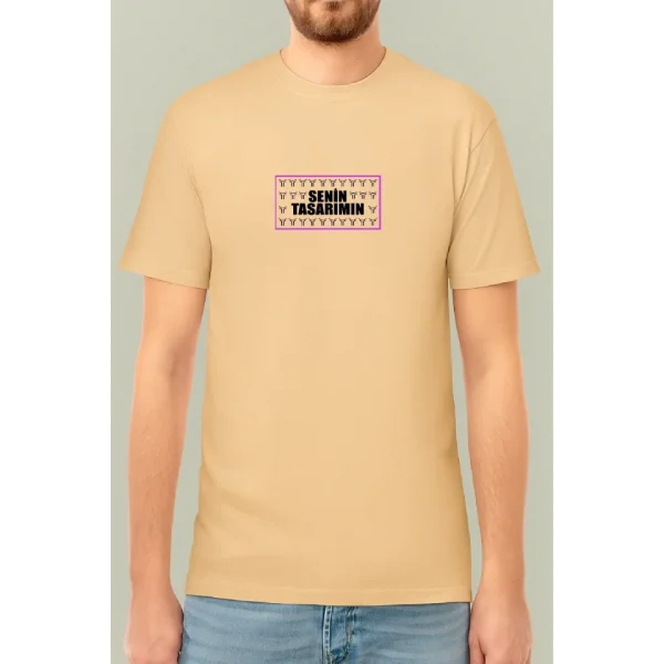 Ön Arka 24/1 Düz Oversize T-shirt - Bej
