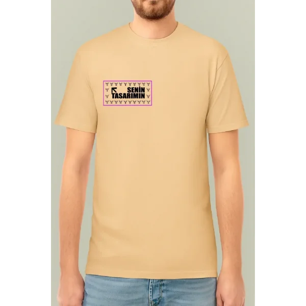 Ön Arka 24/1 Düz Oversize T-shirt - Bej