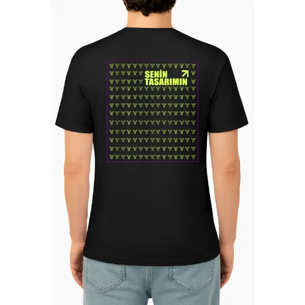 Ön Arka 24/1 Düz Oversize T-shirt - Siyah