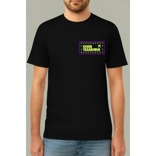 Ön Arka 24/1 Düz Oversize T-shirt - Siyah