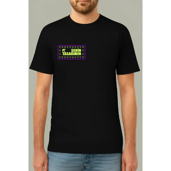 Ön Arka 24/1 Düz Oversize T-shirt - Siyah