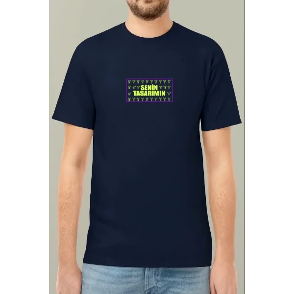 Ön Arka Oversize T-shirt 24/1 Düz - Lacivert