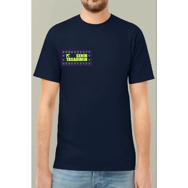 Ön Arka Oversize T-shirt 24/1 Düz - Lacivert