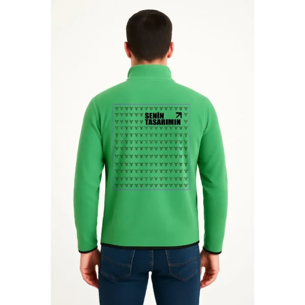 Ön Arka Polar Kazak Dik Yaka - Yeşil