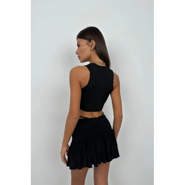 Ön Bağlamalı Crop Bluz