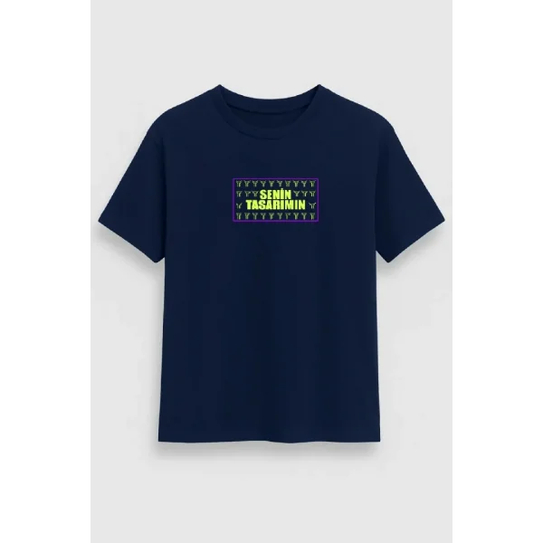 Ön Oversize T-shirt 24/1 Düz- Lacivert