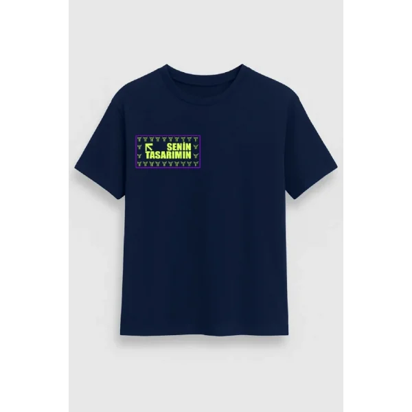 Ön Oversize T-shirt 24/1 Düz- Lacivert