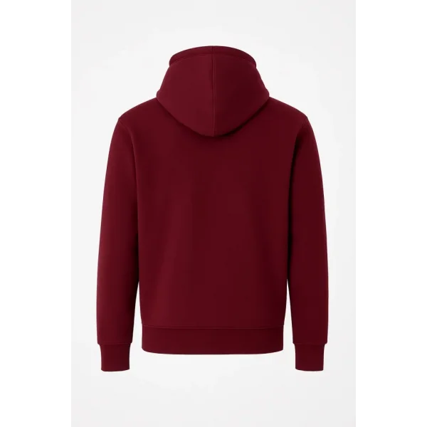 Ön Tam Fermuarlı Kapüşonlu SweatShirt - Bordo