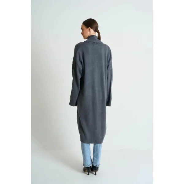 Önü Açık Şal Yaka Hırka  Antrasit