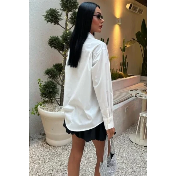 Önü Şerit Taşlı Gömlek 3448