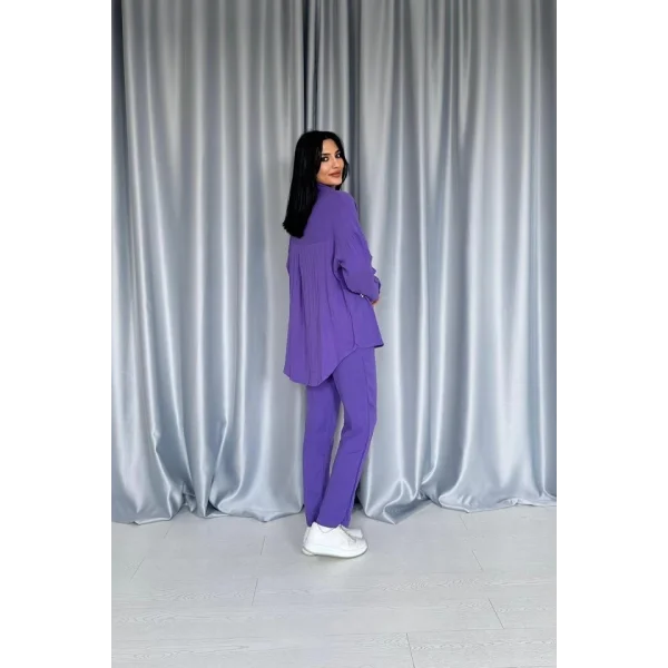 or 3 Taş otifli Gömlek Ve Pantolon Takım