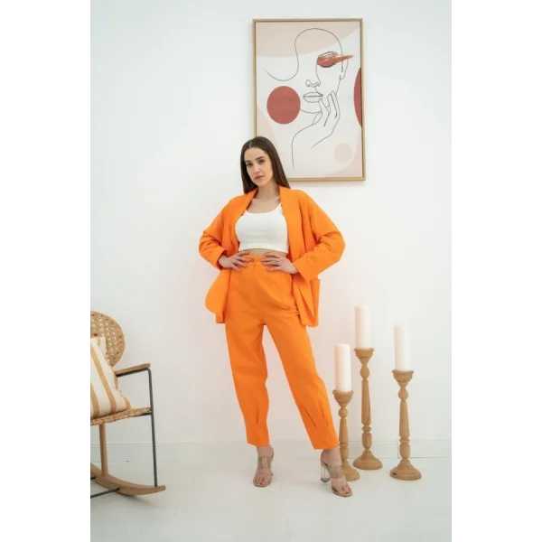 Oranj Ceket Ve Pantolon Takım