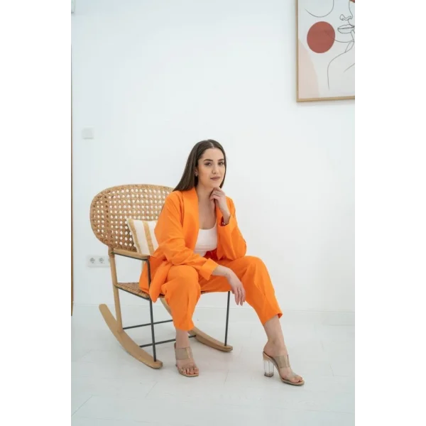 Oranj Ceket Ve Pantolon Takım