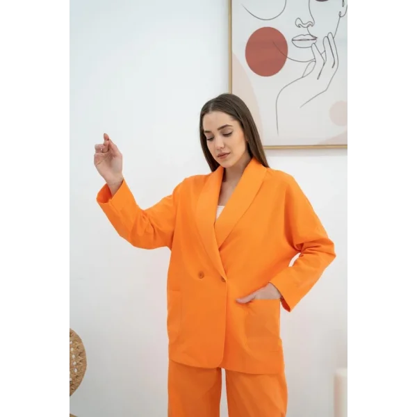 Oranj Ceket Ve Pantolon Takım