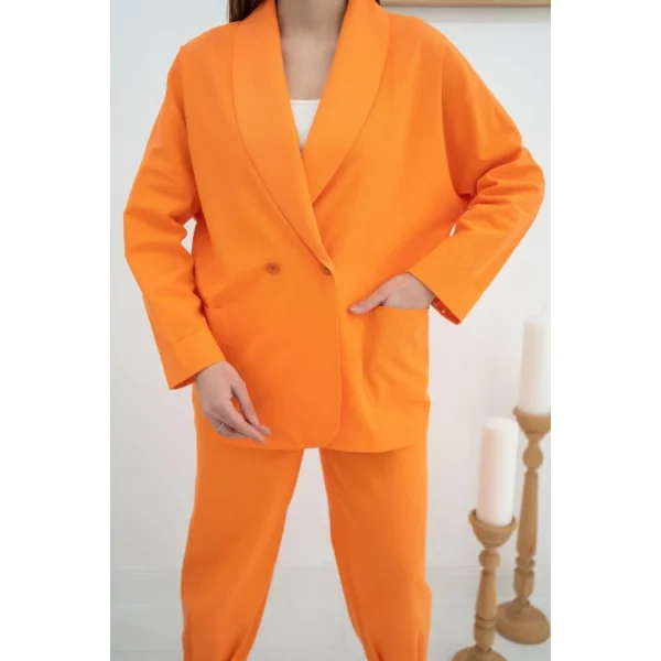 Oranj Ceket Ve Pantolon Takım