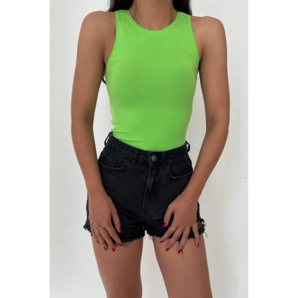 Örme Bisiklet Yaka Atlet - Fıstık Yeşili