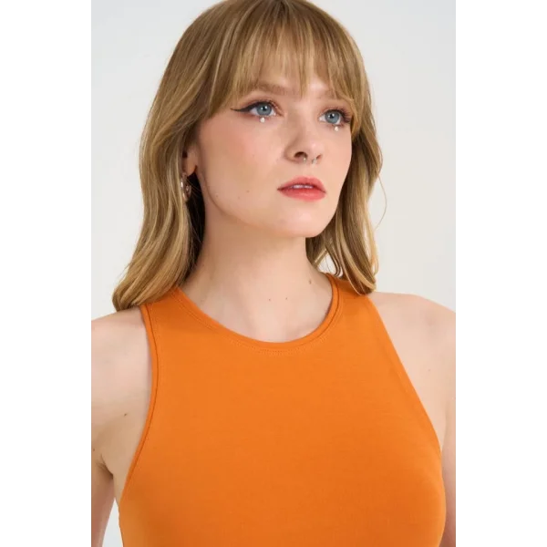 Örme Bisiklet Yaka Atlet - Oranj