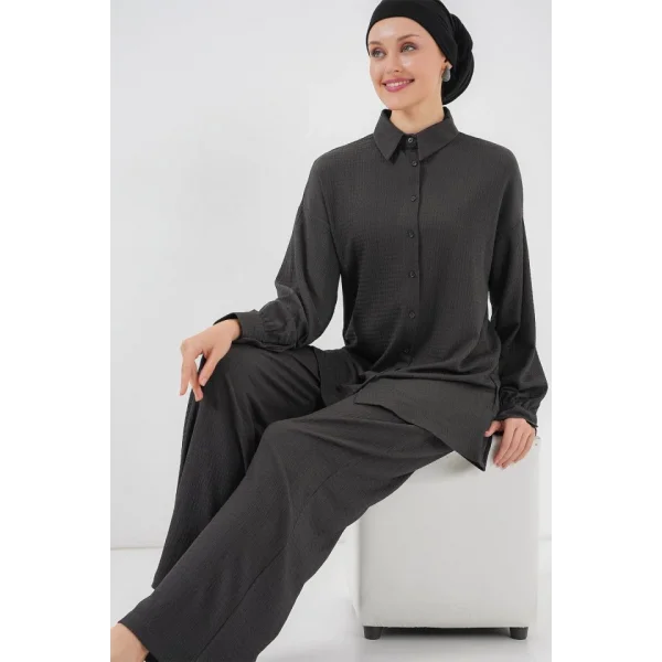 Örme Tesettür Alt Üst Takım 6711 - Antrasit