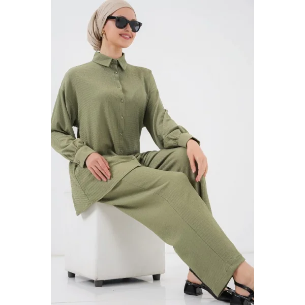 Örme Tesettür Alt Üst Takım 6711 - Çağla