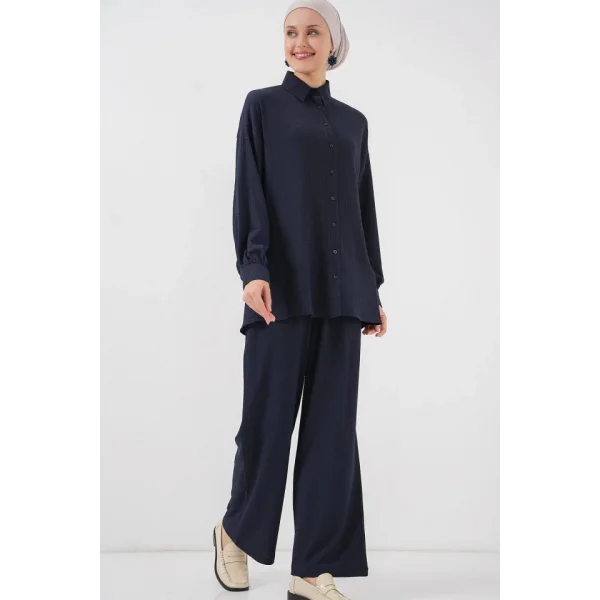 Örme Tesettür Alt Üst Takım 6711 - Lacivert