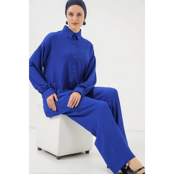 Örme Tesettür Alt Üst Takım 6711 - Saks