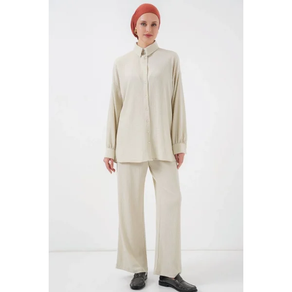 Örme Tesettür Alt Üst Takım 6711 - Taş