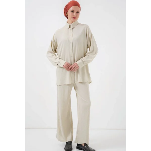 Örme Tesettür Alt Üst Takım 6711 - Taş