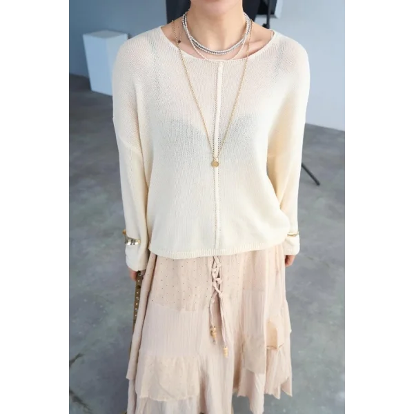 Ortadan Şeritli Kazak - Vanilya