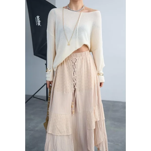 Ortadan Şeritli Kazak - Vanilya