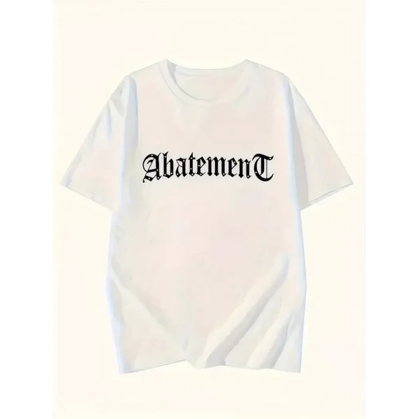 Örümcek Ağı Desenli Baskılı Oversize Bisiklet Yaka T-shirt  - Beyaz