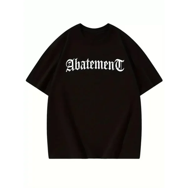 Örümcek Ağı Desenli Baskılı Oversize Bisiklet Yaka T-shirt - Siyah