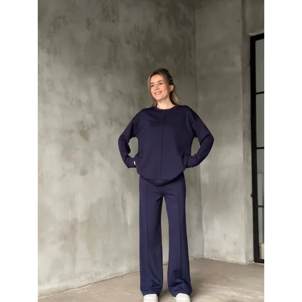 Osy odal Yumuşak Dokulu Kumaş Bisiklet Yaka Takım acivert