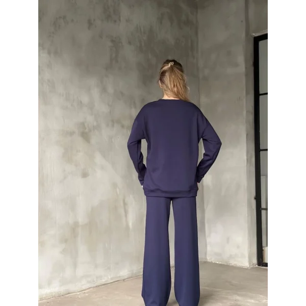 Osy odal Yumuşak Dokulu Kumaş Bisiklet Yaka Takım acivert