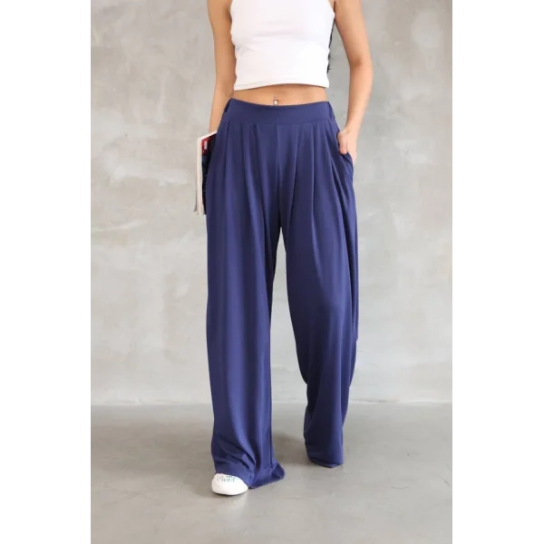 Osy odal Yumuşak Dokulu Kumaş Boru Paça alaş Eşofman  acivert