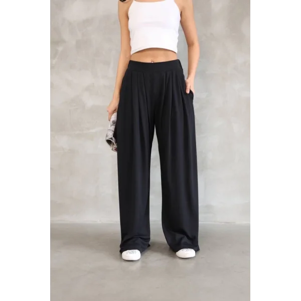 Osy odal Yumuşak Dokulu Kumaş Boru Paça alaş Eşofman  iyah