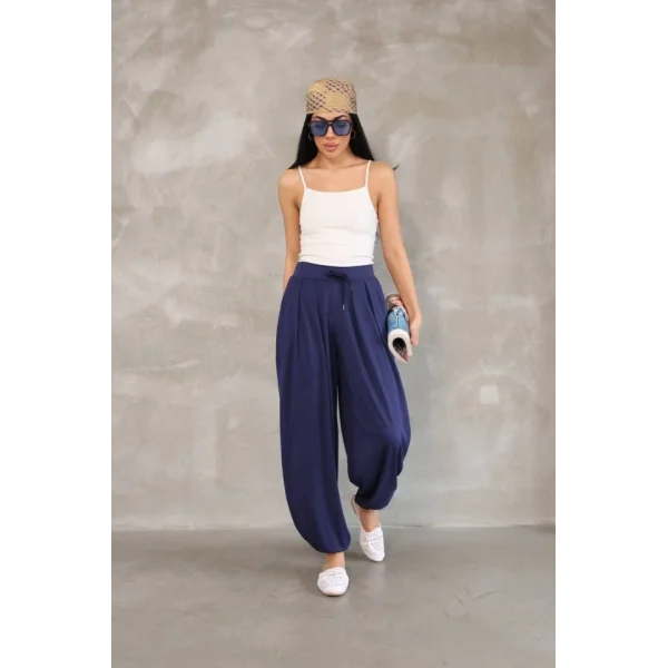 Osy odal Yumuşak Dokulu Kumaş Şalvar Pantalon  acivert