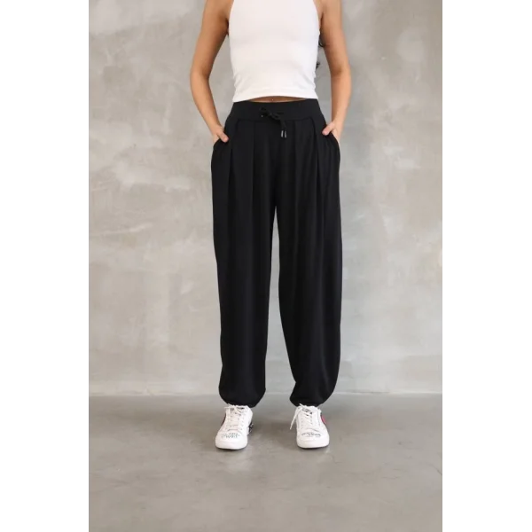 Osy odal Yumuşak Dokulu Kumaş Şalvar Pantalon  iyah