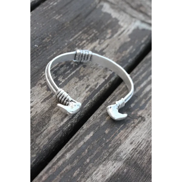 Otantik Metal Boynuz Figürlü Erkek Bileklik